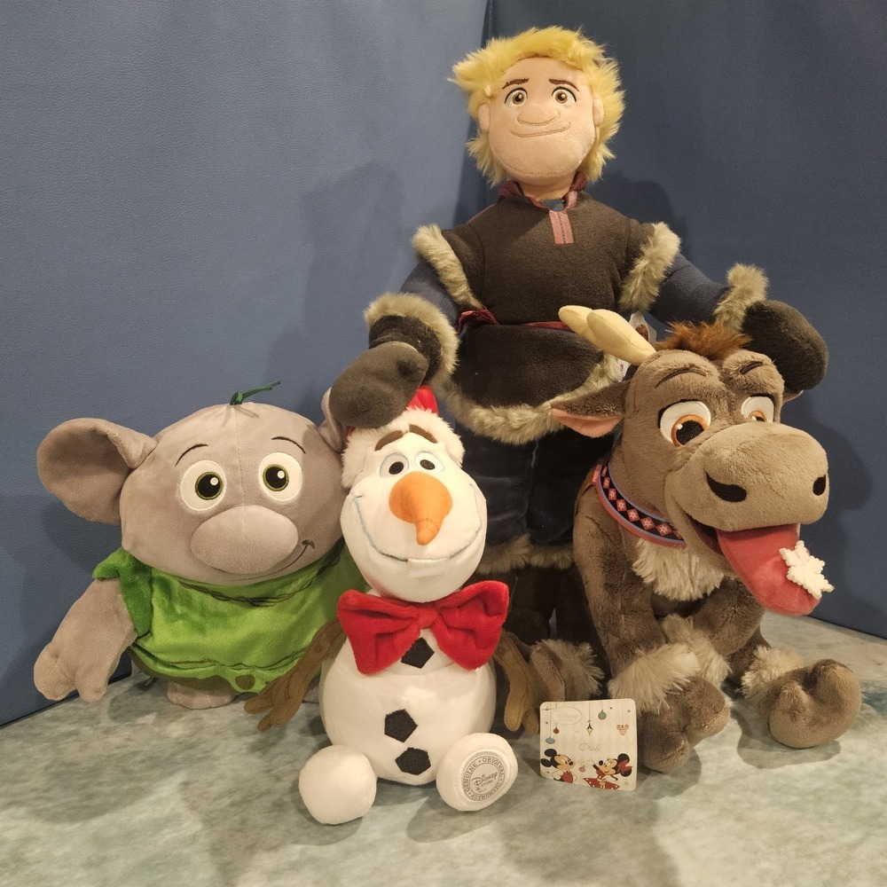 Disney Frozen Plush Bundle NWT Olaf Kristoff Sven Reversible Grand Pabbie Troll